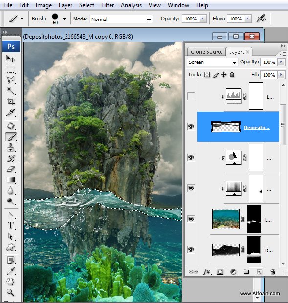 Message in a Bottle, bottle splashing in waves, Rough Water Surface, copy space, james bond island, close up of water wave, bubbles, tropic landscape, sea, ocean corals, seascape photomanipulation.